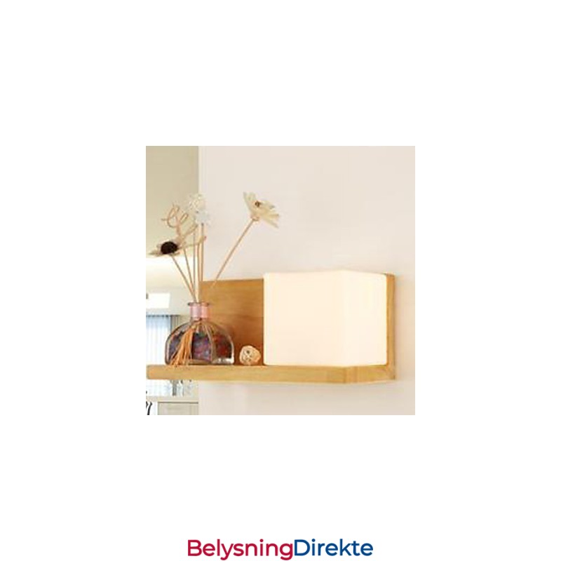 Kreativ, Moderne Og Innleid Vegglampe I Massivt Tre I Glass