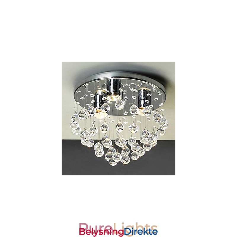 Moderne Samtidskrystall I Ministil, Galvanisert Innfelt Montering