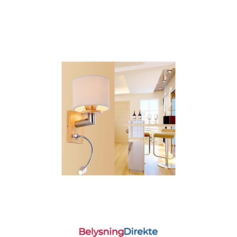 Vegglampe Én Lyskilde Med Leselys