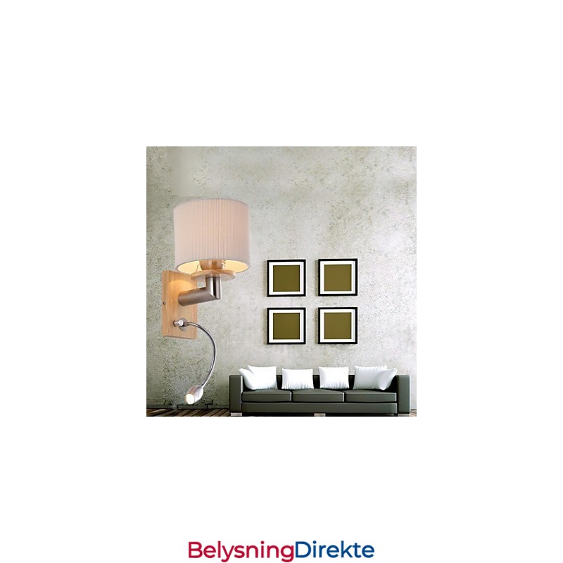 Vegglampe Én Lyskilde Med Leselys