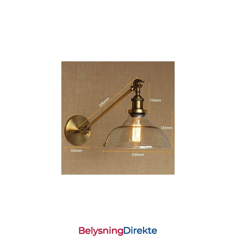 Jern, Glass, Bronse, Messing, Arm, Stil, Retro, Kreativ, Amerikansk, Landlig, Hall, Soverom, Vegglampe