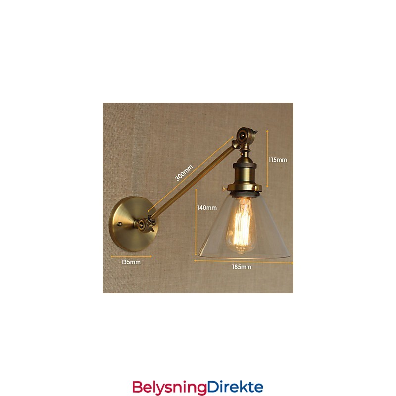 Jern, Glass, Bronse, Messing, Arm, Stil, Retro, Kreativ, Amerikansk, Landlig, Hall, Soverom, Vegglampe