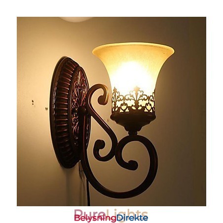 Europeisk Type Restaurering Av Gamle Metoder Smijerns Soveromsvegglampe I Glass