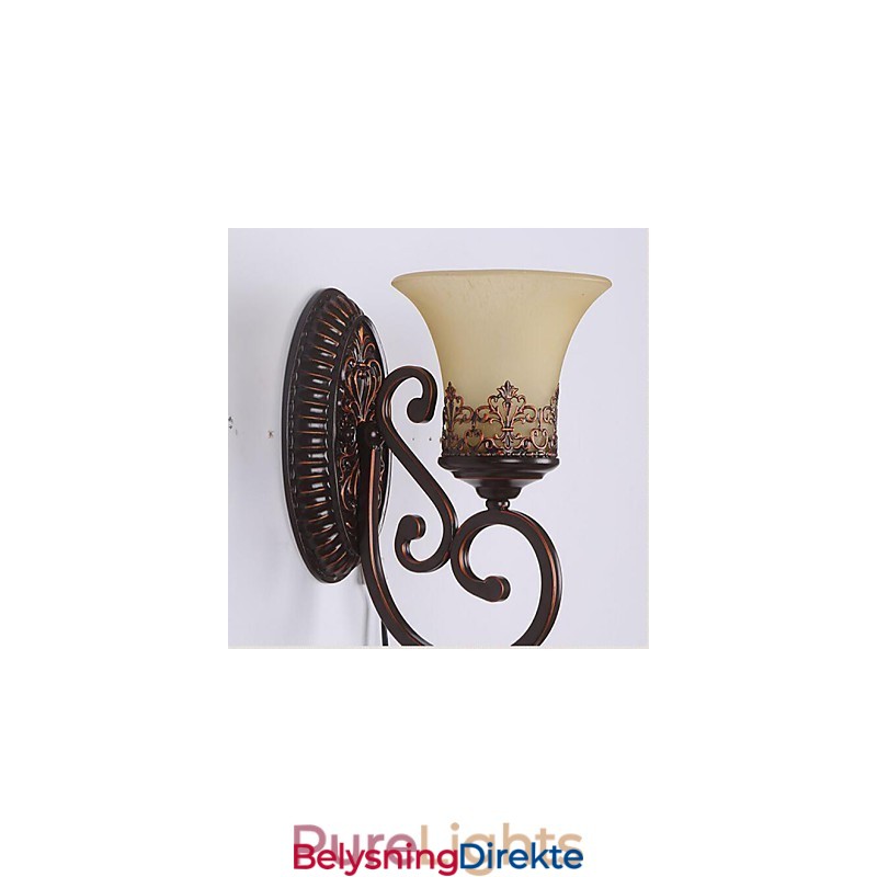 Europeisk Type Restaurering Av Gamle Metoder Smijerns Soveromsvegglampe I Glass