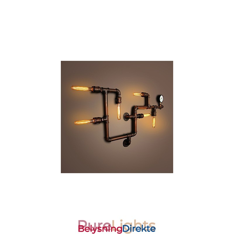Vegglampe Vegglampe 6 Lys Bronsefinish Industriell Stil Rustikk Hytte Metall