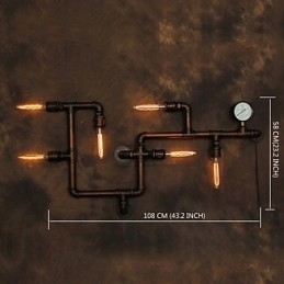 Vegglampe Vegglampe 6 Lys Bronsefinish Industriell Stil Rustikk Hytte Metall