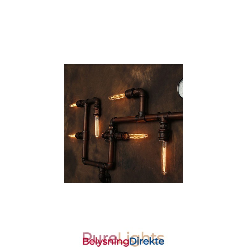 Vegglampe Vegglampe 6 Lys Bronsefinish Industriell Stil Rustikk Hytte Metall