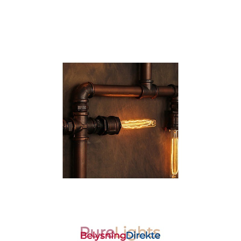 Vegglampe Vegglampe 6 Lys Bronsefinish Industriell Stil Rustikk Hytte Metall