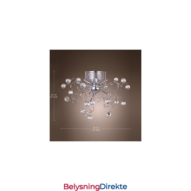 Lysekrone I Krystall, Moderne Design, 9 Lys