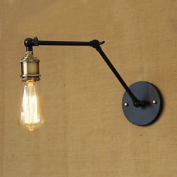 En Enkel, Moderne Amerikansk Landlig Variant Uten Speil, Vegglampeskjerm Med Jernarm