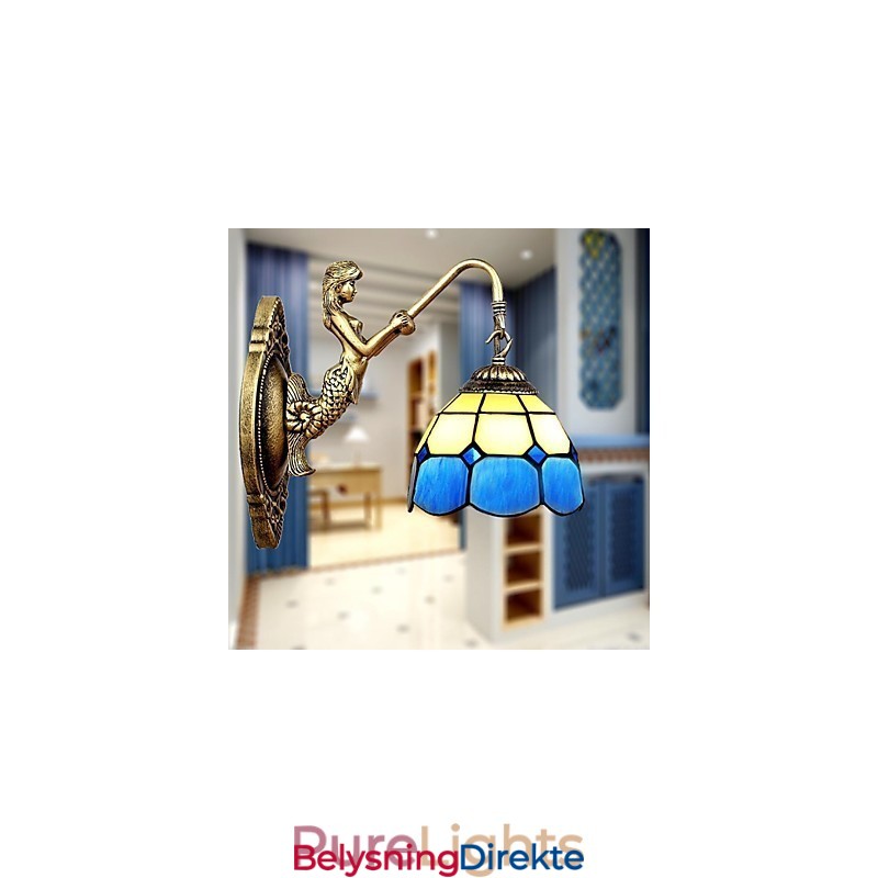 Europeisk Type Restaurerende Gamle Skikker Vegglampe Kreative Middelhavsglasslamper