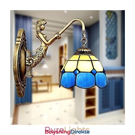 Europeisk Type Restaurerende Gamle Skikker Vegglampe Kreative Middelhavsglasslamper