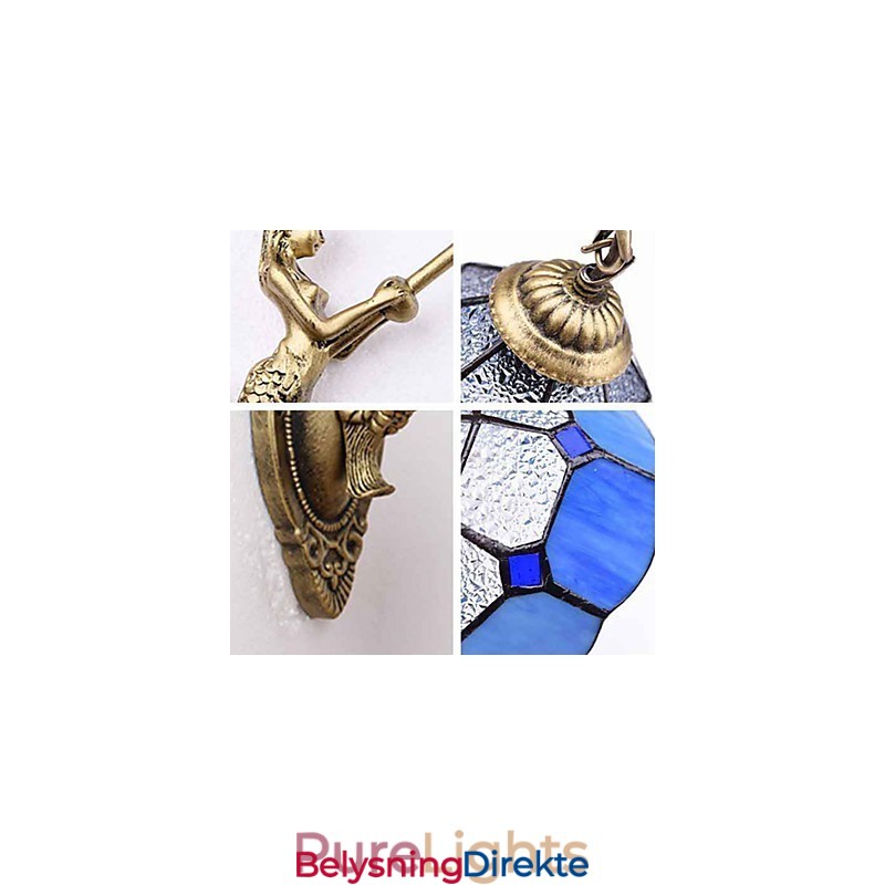 Europeisk Type Restaurerende Gamle Skikker Vegglampe Kreative Middelhavsglasslamper