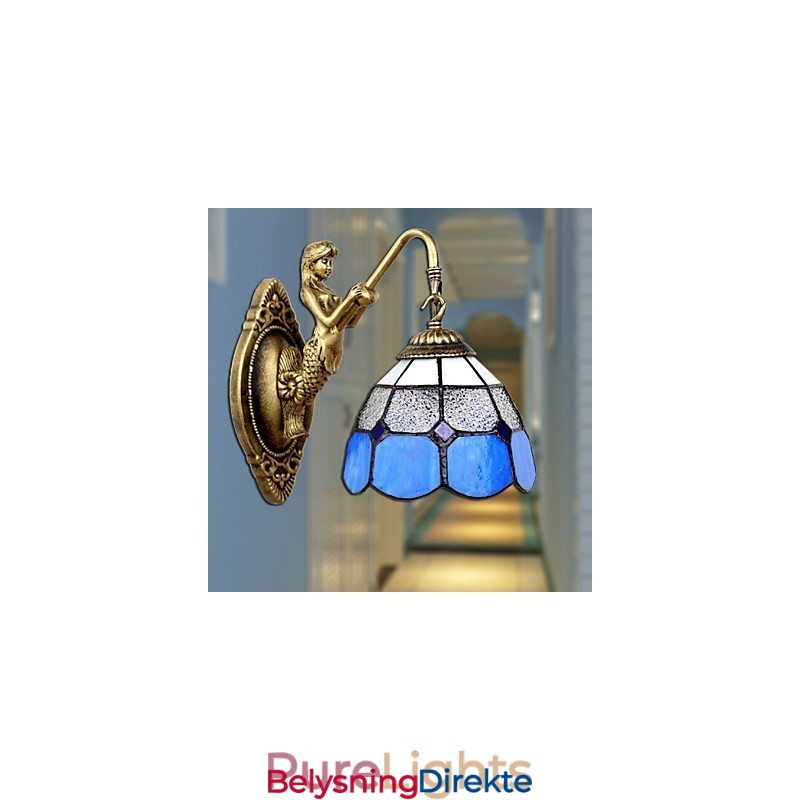 Europeisk Type Restaurerende Gamle Skikker Vegglampe Kreative Middelhavsglasslamper