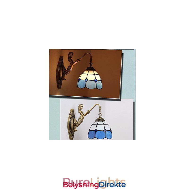 Europeisk Type Restaurerende Gamle Skikker Vegglampe Kreative Middelhavsglasslamper