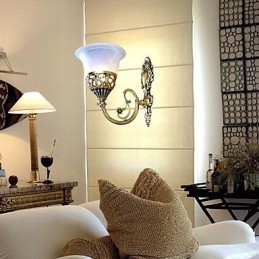 Vegglampe I Bronse, Moiré-Glass, Europeisk, Retro, Klassisk, 220V