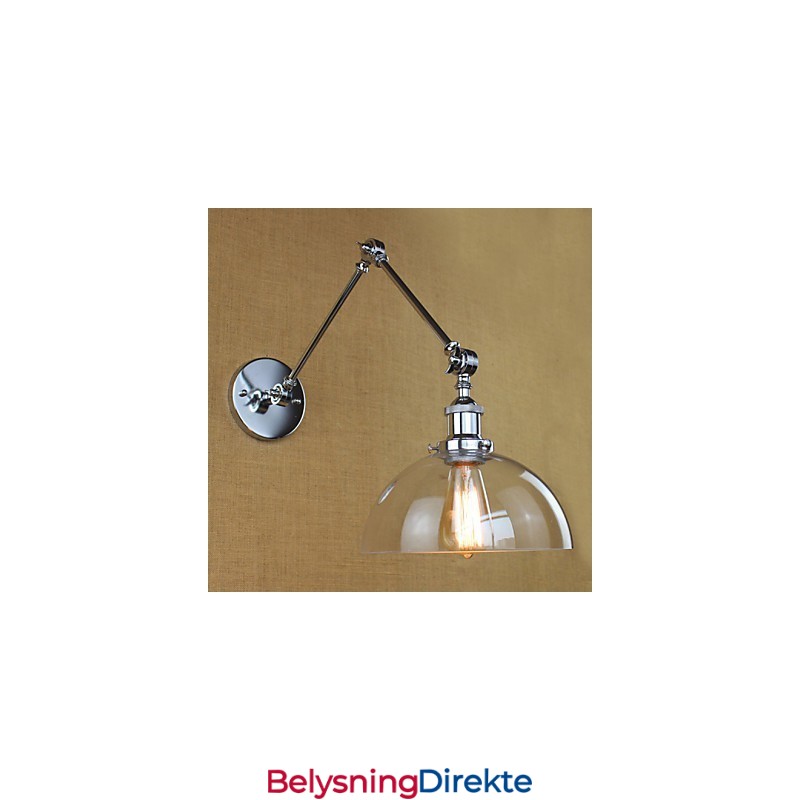 Teleskopisk Retro Vegglampe I Krom I Glass