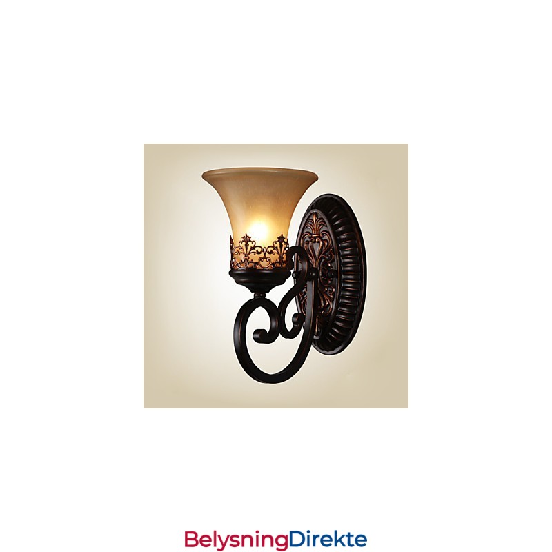 Vintage Vegglamper 1 Lys Med Harpiksglassskjerm Soverom Stue Ganglamper