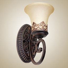 Vintage Vegglamper 1 Lys Med Harpiksglassskjerm Soverom Stue Ganglamper