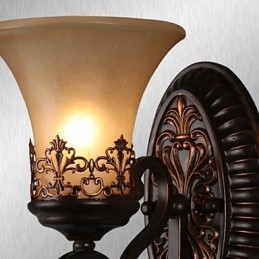 Vintage Vegglamper 1 Lys Med Harpiksglassskjerm Soverom Stue Ganglamper