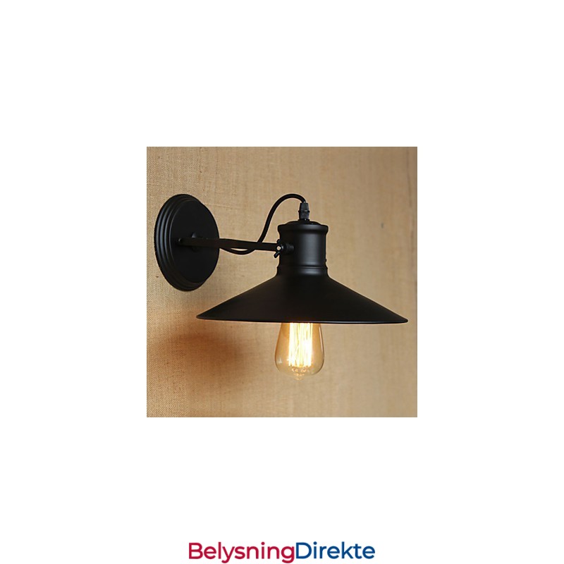 Retro Moderne Kreativ Industriell Vind Svart Maling Butikk Lager Bar Kafé Hotell Jern Vegglampe