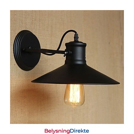 Retro Moderne Kreativ Industriell Vind Svart Maling Butikk Lager Bar Kafé Hotell Jern Vegglampe