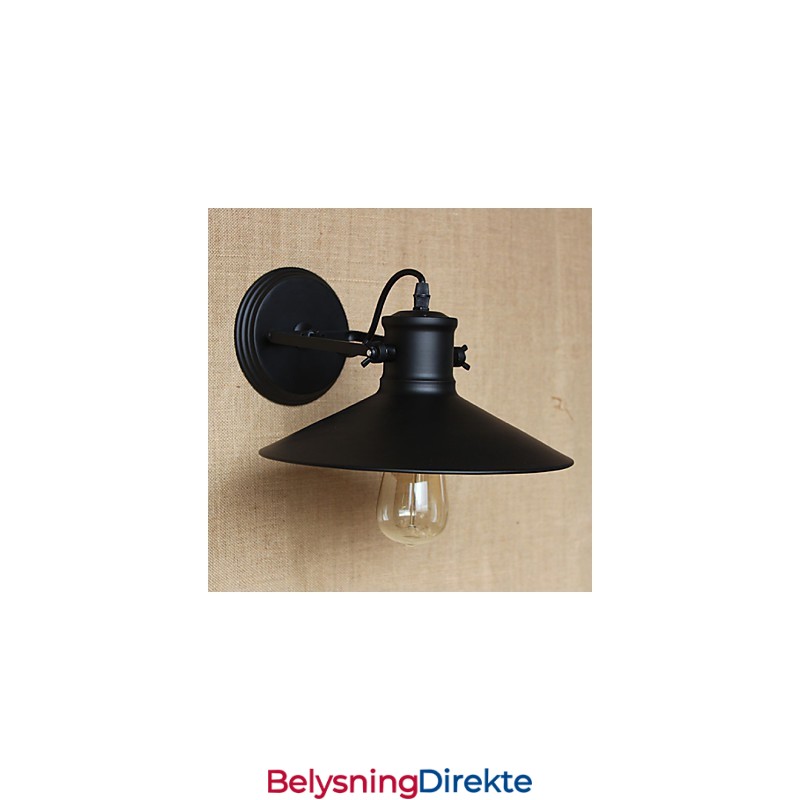 Retro Moderne Kreativ Industriell Vind Svart Maling Butikk Lager Bar Kafé Hotell Jern Vegglampe