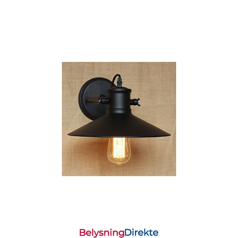 Retro Moderne Kreativ Industriell Vind Svart Maling Butikk Lager Bar Kafé Hotell Jern Vegglampe