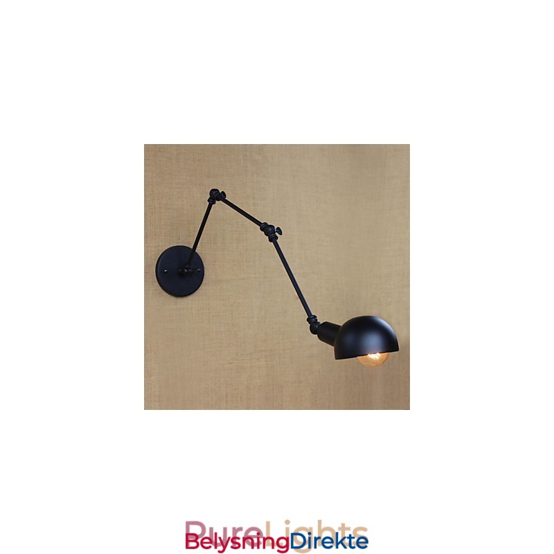 Personlighet Langarm Justerbar Vinkelstang Tre Retro Stue Lamper Belysning Dekorativ Vegglampe