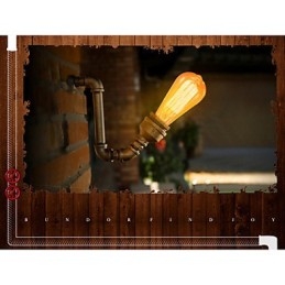 Amerikansk Landsbyloft Industriell Edison-Stil Vintage Vegglampe Retro Vannrørslampe Vegglampe