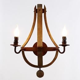 Mini-Vegglampetter I Rustikk Hyttestil I Tre, Bambus