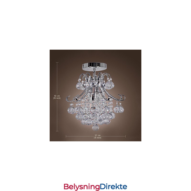 Moderne Samtids Krystall Mini-Style Galvanisert Metall Lysekrone Innfelt Montering