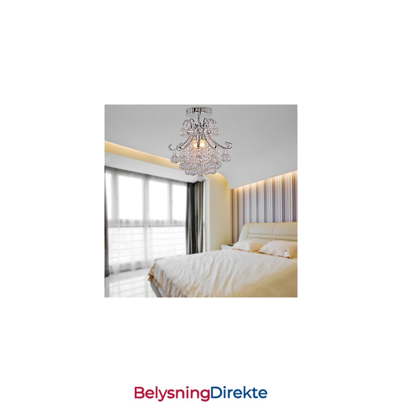 Moderne Samtids Krystall Mini-Style Galvanisert Metall Lysekrone Innfelt Montering