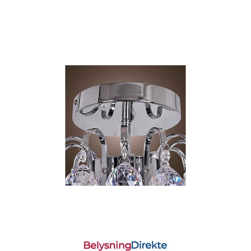 Moderne Samtids Krystall Mini-Style Galvanisert Metall Lysekrone Innfelt Montering