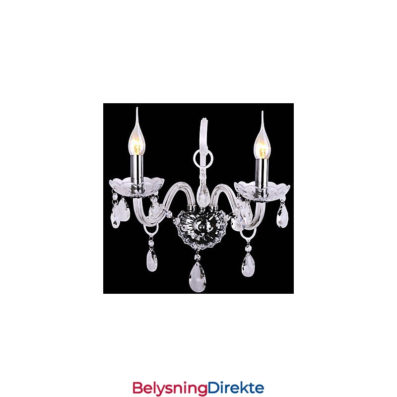 Moderne Krystallvegglamper Med 2 Lys I Stearinlysfunksjon