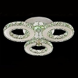 Krystall Innfelt 3 Lys Moderne Gjennomsiktig Galvanisert Rustfritt Stål