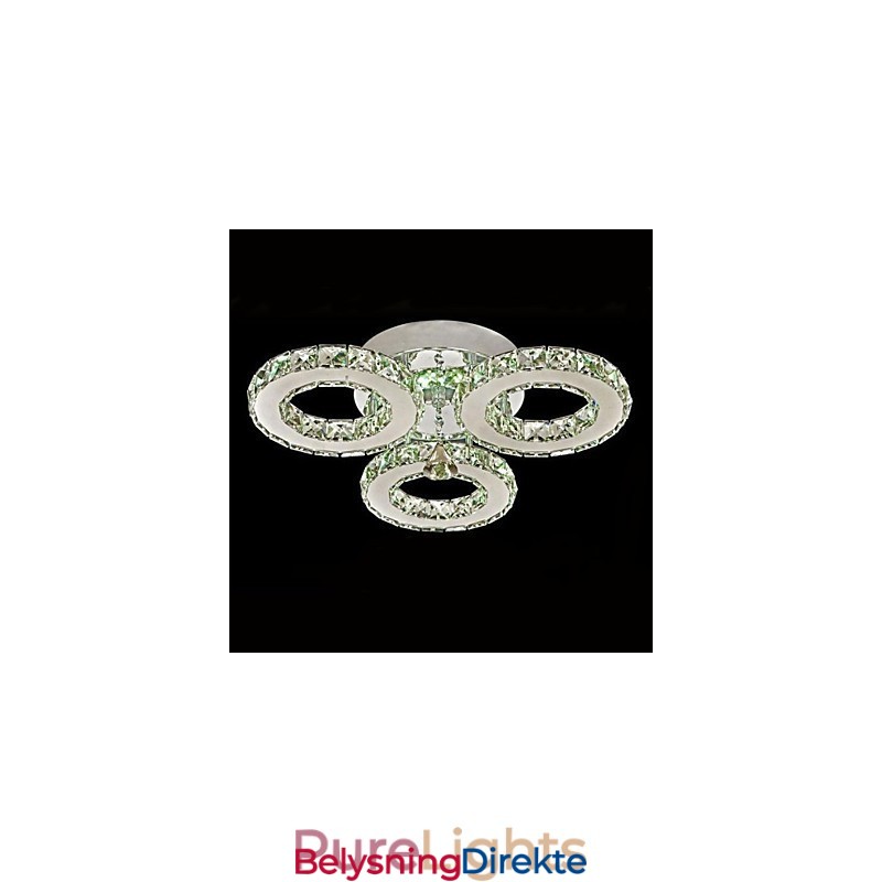 Krystall Innfelt 3 Lys Moderne Gjennomsiktig Galvanisert Rustfritt Stål