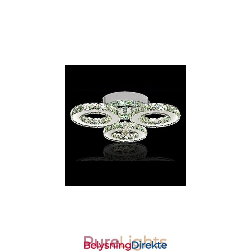 Krystall Innfelt 3 Lys Moderne Gjennomsiktig Galvanisert Rustfritt Stål