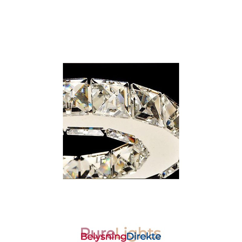 Krystall Innfelt 3 Lys Moderne Gjennomsiktig Galvanisert Rustfritt Stål