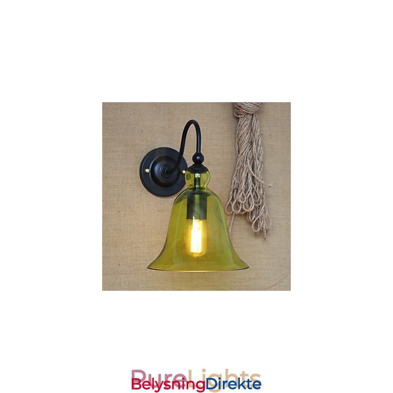 Amerikansk Landlig Minimalistisk Blå Glass Dekorativ Vegglampe Stue Gang