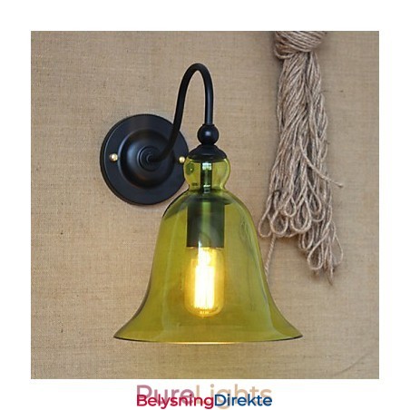 Amerikansk Landlig Minimalistisk Blå Glass Dekorativ Vegglampe Stue Gang