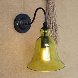 Amerikansk Landlig Minimalistisk Blå Glass Dekorativ Vegglampe Stue Gang