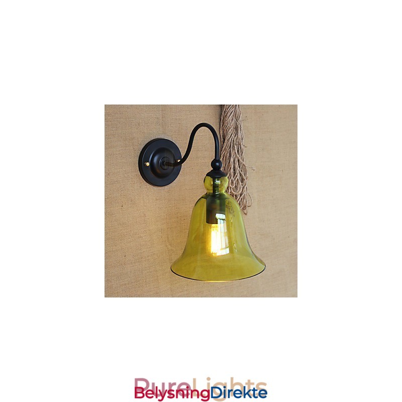 Amerikansk Landlig Minimalistisk Blå Glass Dekorativ Vegglampe Stue Gang