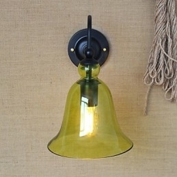 Amerikansk Landlig Minimalistisk Blå Glass Dekorativ Vegglampe Stue Gang