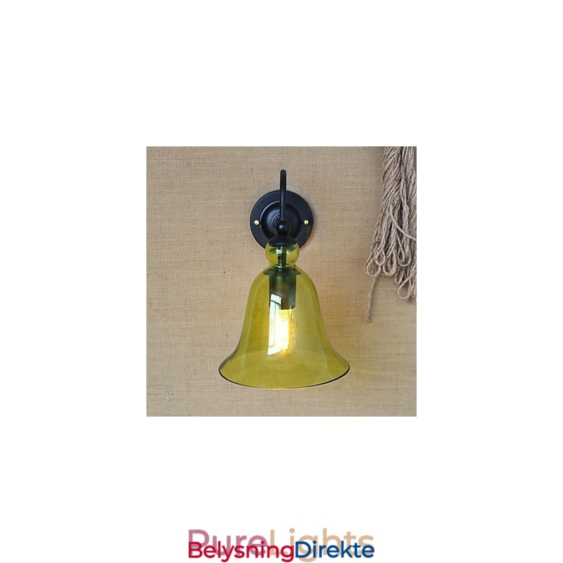 Amerikansk Landlig Minimalistisk Blå Glass Dekorativ Vegglampe Stue Gang