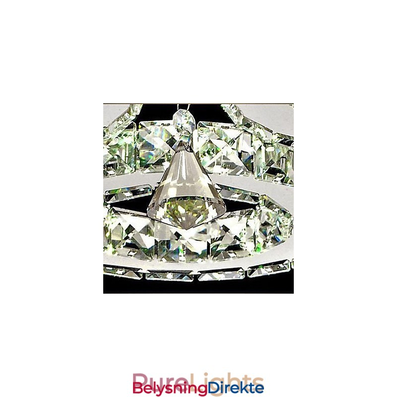 Krystall Innfelt 3 Lys Moderne Gjennomsiktig Galvanisert Rustfritt Stål