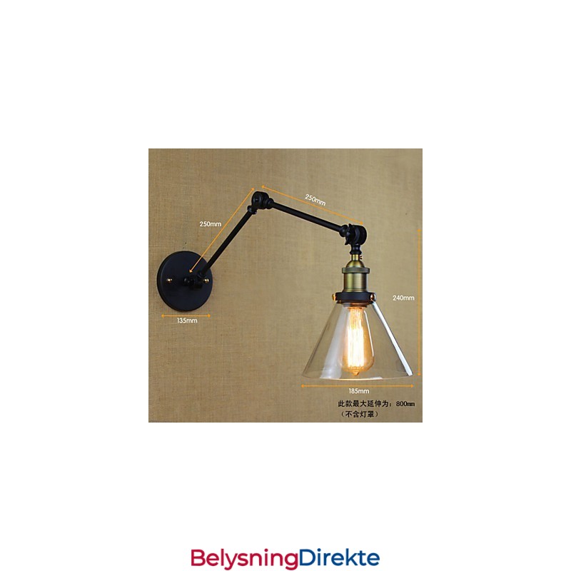 Middelhavslandsby Retro Pastoral Glass Dekorativ Vegglampe Klesbutikk Restaurant Kaffe