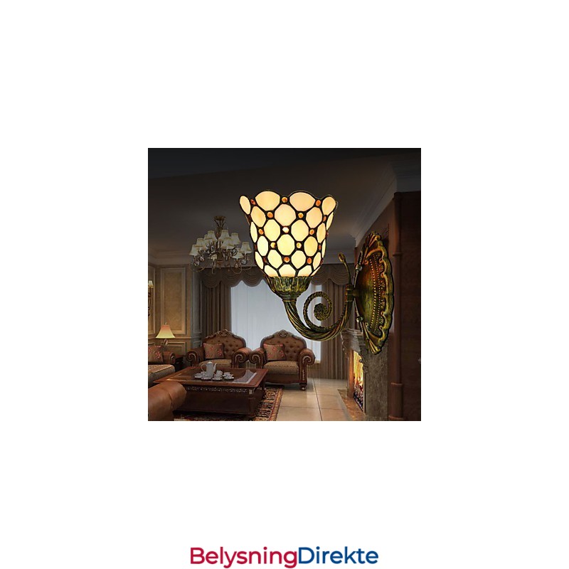 Europeisk Middelhavskontraktert Landlig Kreativ Smijernsvegglampe Glasslamper