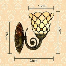 Europeisk Middelhavskontraktert Landlig Kreativ Smijernsvegglampe Glasslamper