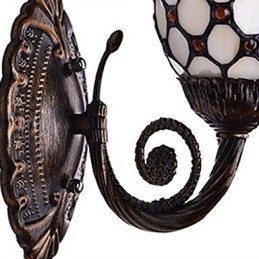 Europeisk Middelhavskontraktert Landlig Kreativ Smijernsvegglampe Glasslamper